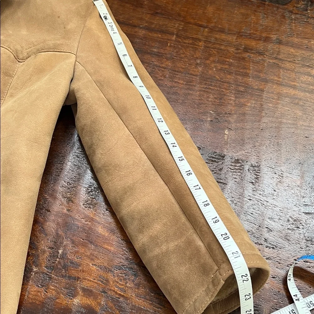 ABERCROMBIE & FITCH Lambskin Suede & Shearling Rancher Jacket Vintage Women's 14 - Picture 7 of 15